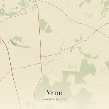 Vintage map of Vron, France.