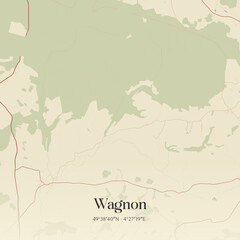 Obraz premium Vintage map of Wagnon, France.