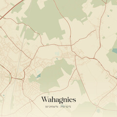 Obraz premium Vintage map of Wahagnies, France.