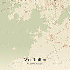 Vintage map of Westhoffen, France.