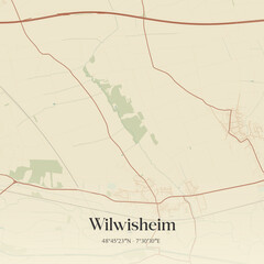 Vintage map of Wilwisheim, France.