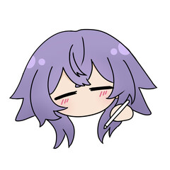 Toma Cute cartoon girl with pen