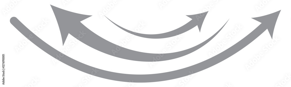 Poster long curve arrow icon. curved arrow icon isolated on white background. black long curve arrow icon v
