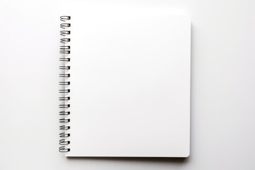Notebook page white white background.