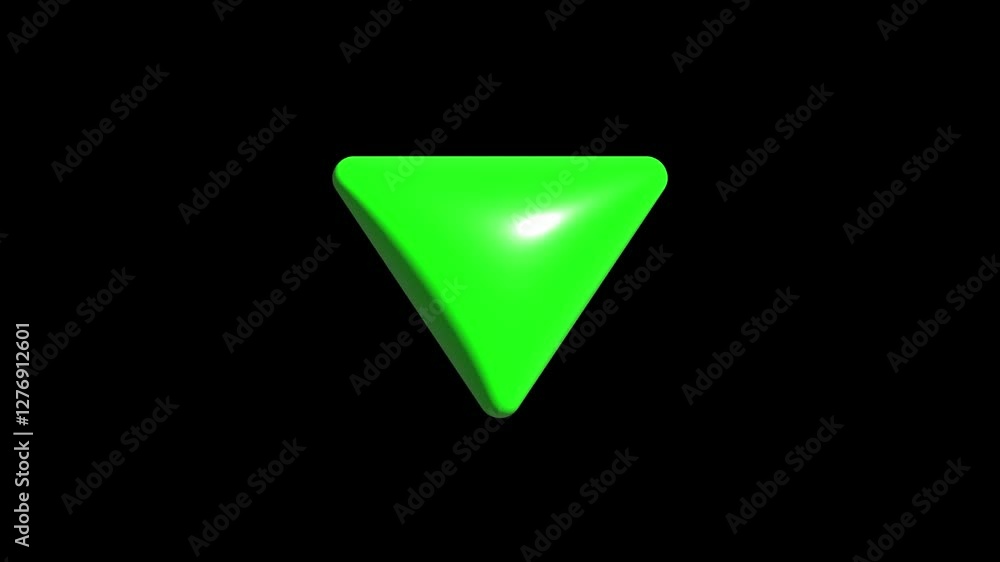 Poster 3d green arrow loop animation with black background 4k