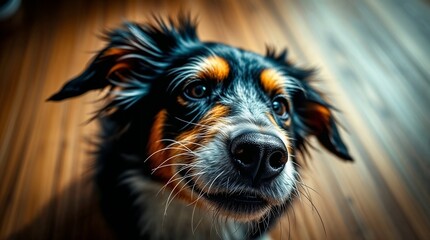 Fototapeta premium Close-Up Macro Portrait of a Dog with Expressive Eyes