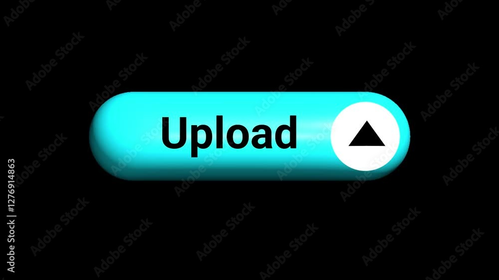 Poster 3d upload button ui animation upload ui button animation on a black background