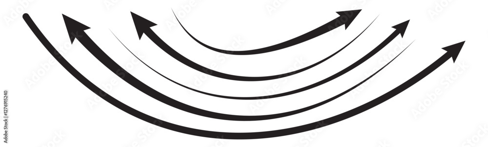Poster long curve arrow icon. curved arrow icon isolated on white background. black long curve arrow icon v