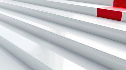 Obraz premium white staircase with red carpet