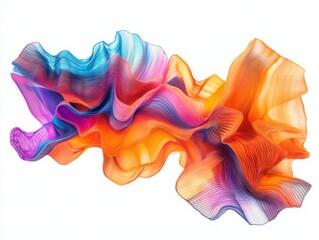 Obraz premium abstract colorful waves isolated on white background