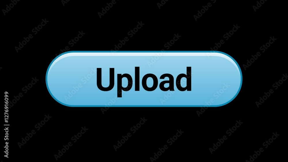 Poster 3d upload button ui animation upload ui button animation on a black background