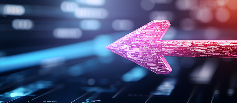 A pink arrow is pointing to the left