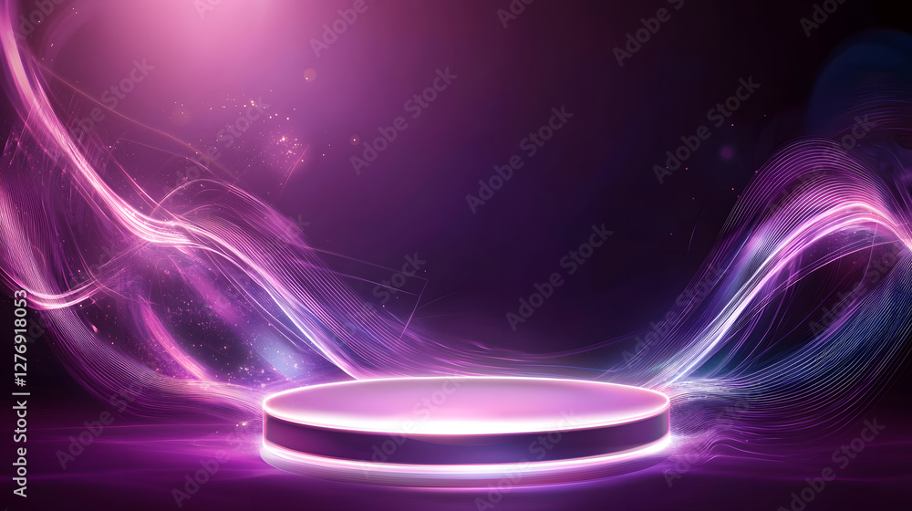 Poster dynamic light display enhancing stage presentation virtual arena digital art spectacular environment
