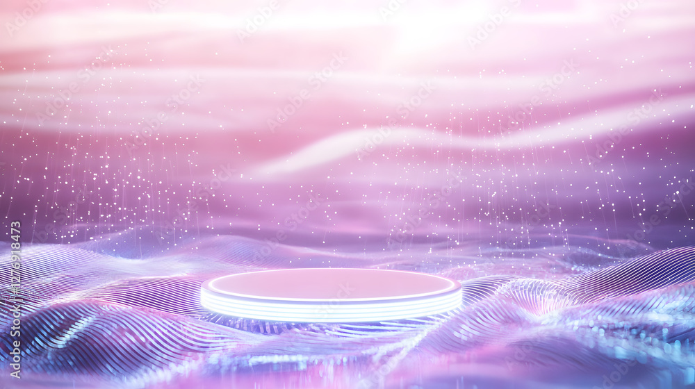 Poster dynamic digital waves virtual space 3d animation futuristic environment abstract viewpoint technolog