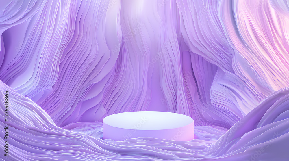 Poster mystical purple background studio setting 3d render abstract design close-up view serene atmosphere