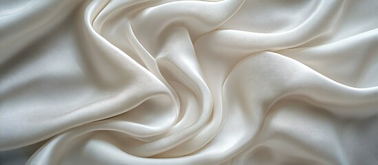 Fototapeta premium Smooth Ivory Silk Fabric Texture Close Up