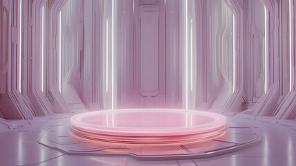 Futuristic portal activation sci-fi environment digital art minimalist design vibrant lighting conceptual visualization