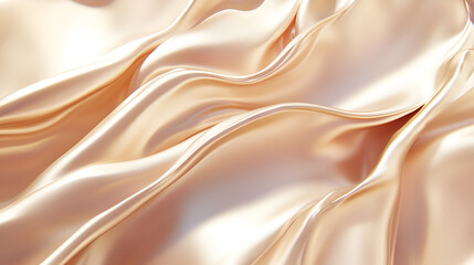Obraz premium Soft waves of golden fabric create an elegant, luxurious, and smooth texture in a flowing, satin material.