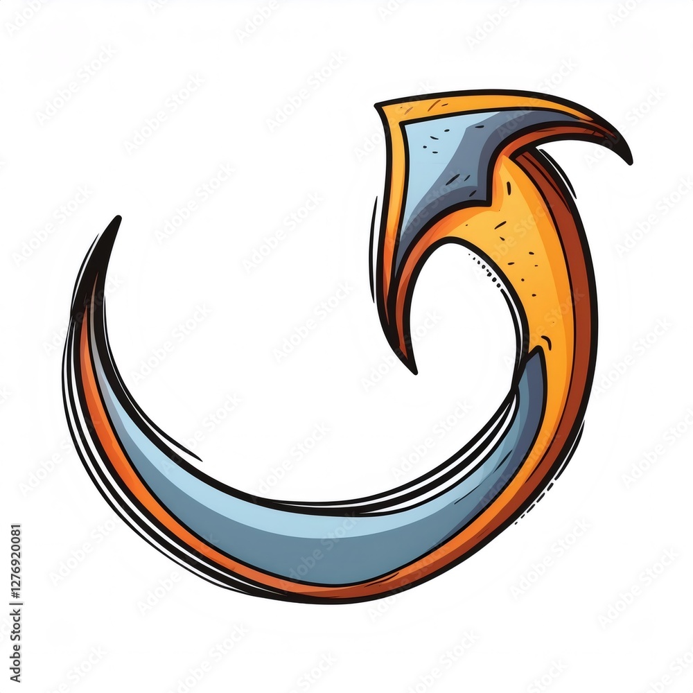 Poster circular hand drawn arrow representing repeating workflow, cyclical motion, ongoing process