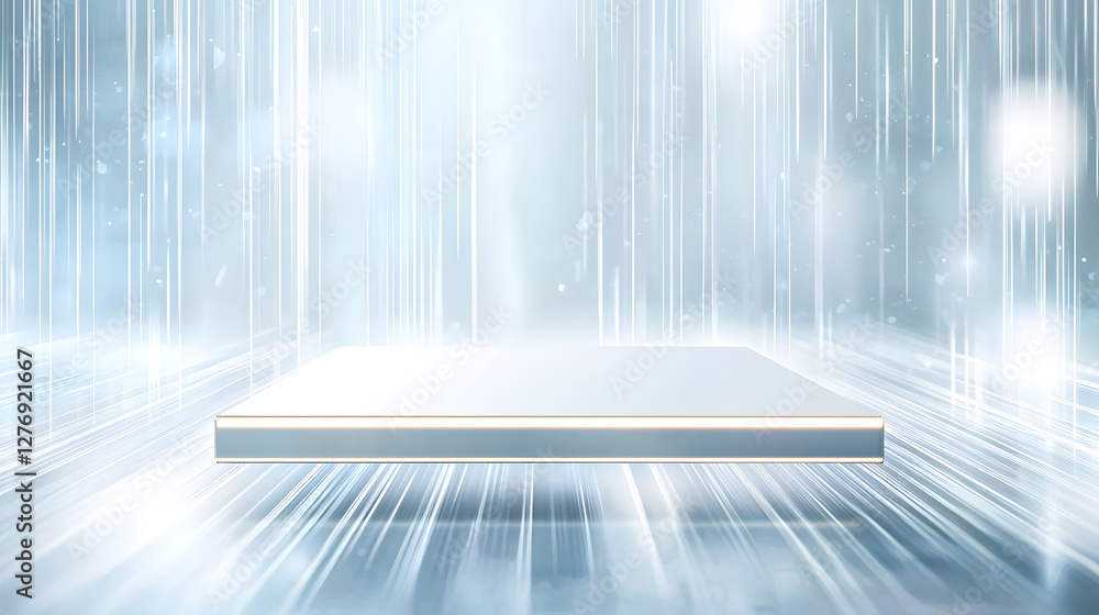 Poster dynamic light beam display futuristic environment digital art abstract background wide angle view te