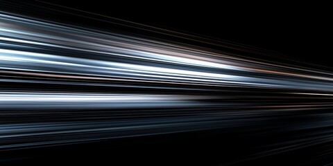 Fast light trail effect, sci-fi-inspired high-speed motion lines with metallic reflections