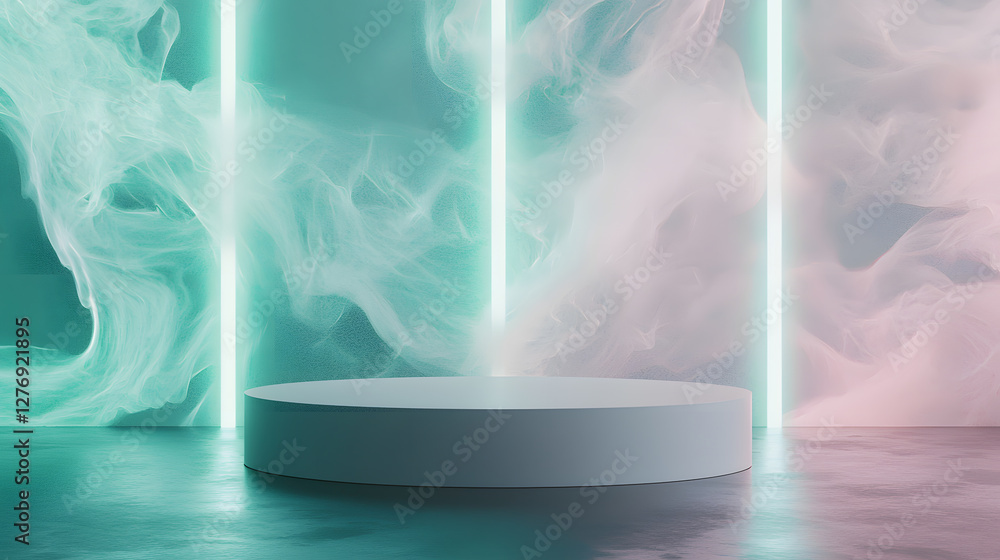 Aufkleber dynamic light showcase abstract studio visual art display modern environment elevated viewpoint crea