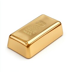 Close up of a Gold Bar on White Background