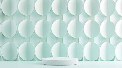 Modern geometric display showcase minimalist studio space photography clean ambiance wide angle contemporary design