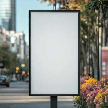 blank billboard on the road, advertisement mockup