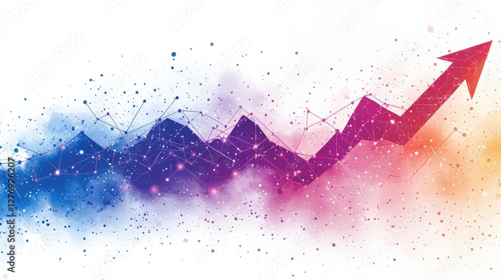 Aufkleber colorful abstract representation of a rising graph symbolizing growth and progress in business