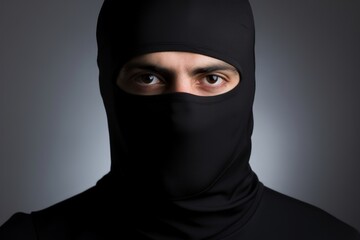Naklejka premium Portrait protection monochrome headscarf.