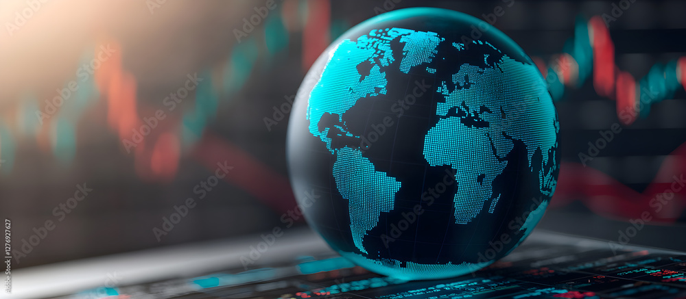 Aufkleber a globe is shown on a computer screen with a red