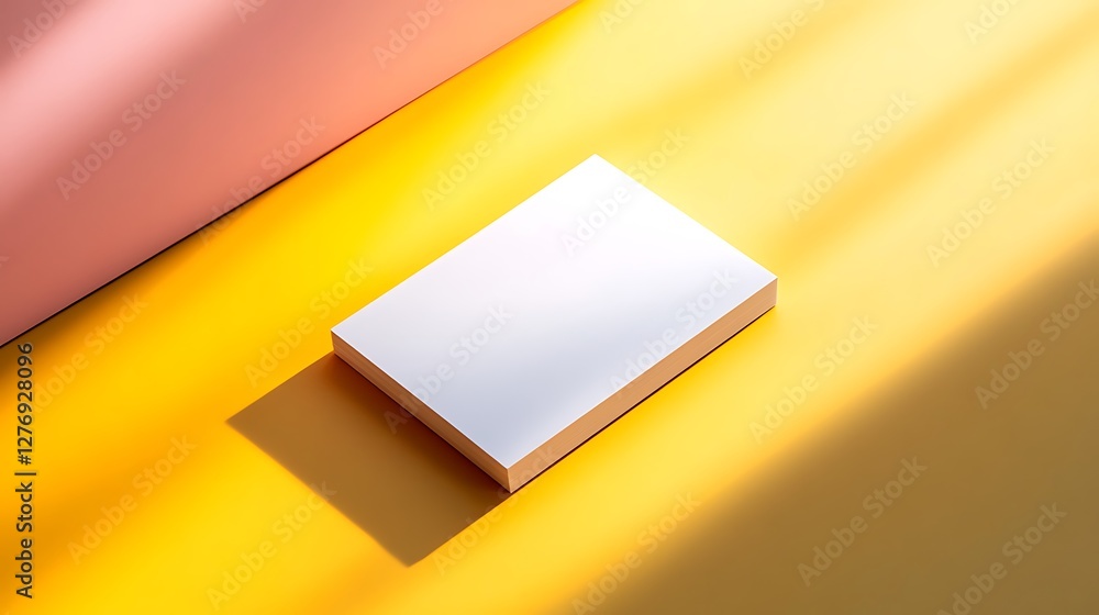 Poster vibrant backdrop for a book mockup with shadows and color blocks