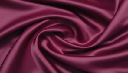 Obraz premium A deep burgundy silk fabric with luxurious swirling folds and a velvety sheen, perfect for evening wear, luxury decor, and upholstery. Background with copy space