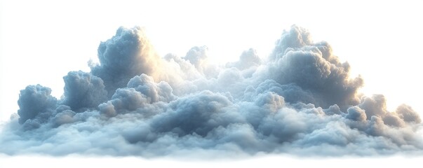 Majestic cumulus clouds with sunlight creating a serene sky