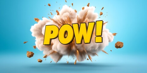 comic explosion "POW!" yellow font