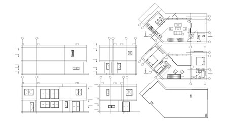 residential architecture house plan 3d illustration	
