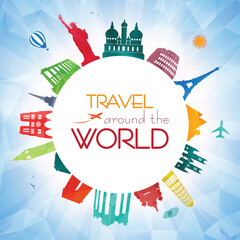 Travel and tourism concept, travel around the world, eps vector file