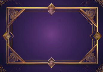 A purple banner with a golden outline, rectangular in shape, and a flat design style.