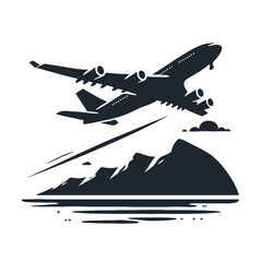 Airplane silhouette for travel websites, flight booking apps, adventure blogs, and aviation-themed designs