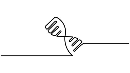 DNA continuous one line drawing. Genome linear structure symbol, One continuous line drawing of Chemistry and physics laboratory equipment concept, Single one line drawing helix or DNA