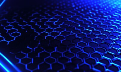 Naklejka premium Futuristic Blue Hexagon Pattern