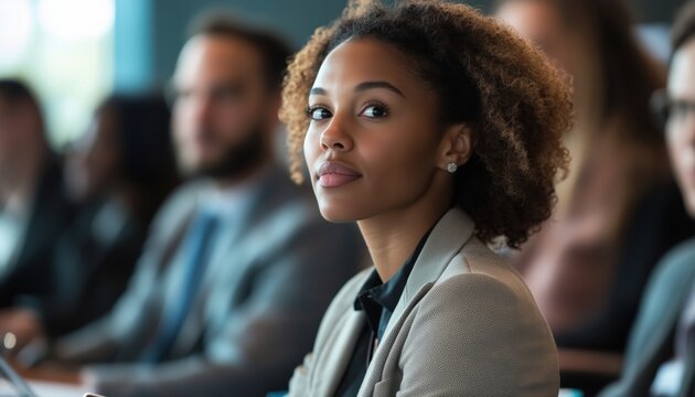 Attentive And Engaged Attendees In An Educational Workshop Conducted By A Business Group, Demonstrating Focus And Interest. - Powered by Adobe