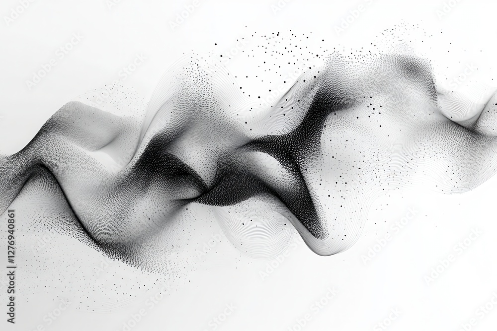 Aufkleber particles and geometric art visualize ai technology in abstract graphic design. generative ai