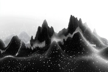 Dynamic Particles and Geometric Patterns Illustrating AI Technology in Stock Market Trends. Generative AI