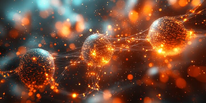 Quantum Algorithm Execution: Glowing Qubits in Motion
