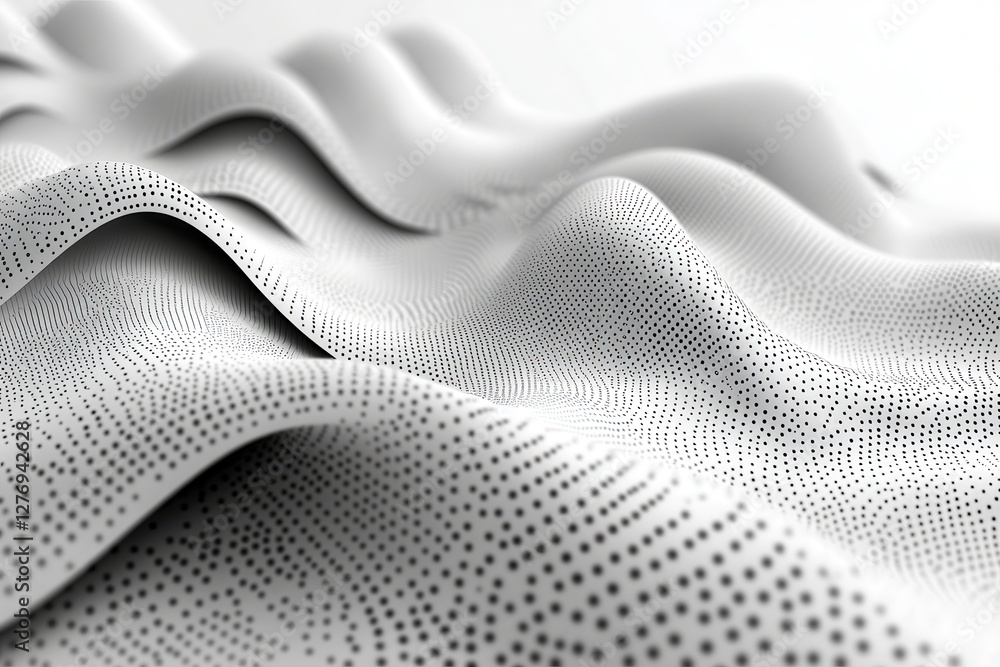 Poster abstract geometric design featuring particles and dots illustrative of ai technology concepts. gener