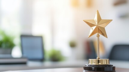 Gold Star Trophy for Professional Excellence: Prestigious Award Recognizing Achievement, Motivation, and Employee Recognition in the Office Decor Industry