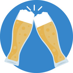 Two filled beer glasses symbolizing the festive spirit of Oktoberfest.