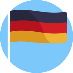 A symbol representing Germany, featuring three horizontal stripes: black on top, red in the middle, and gold at the bottom.